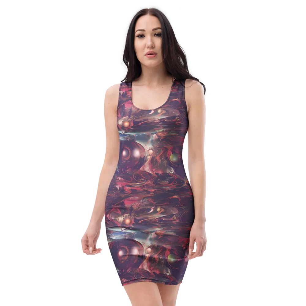 Vortex Strands on Bodycon Dress — Front