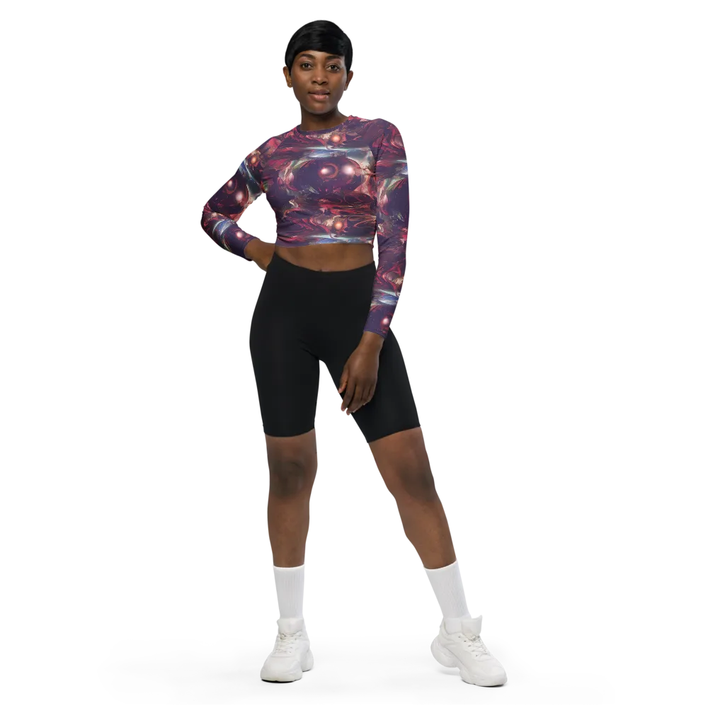 Vortex Strands on Long Sleeve Crop Top — Front