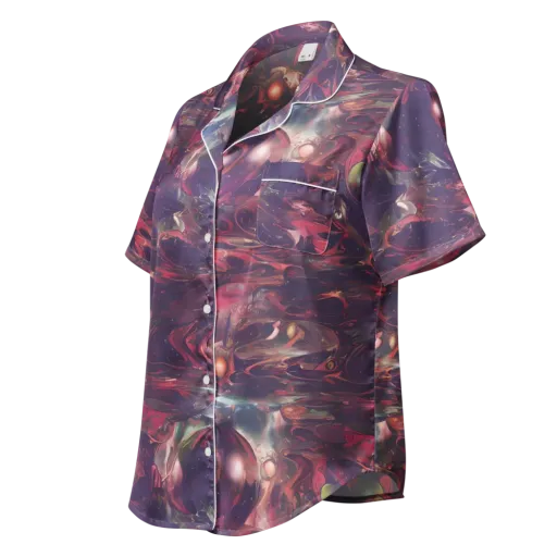 Vortex Strands on a Women's Short Sleeve Pajama Top