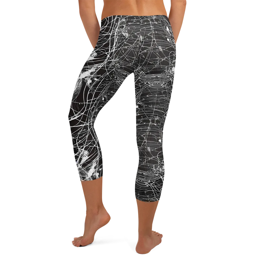 Cyber Lattice on Capri Leggings — Back