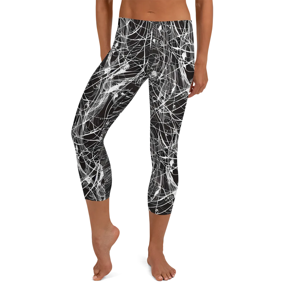Cyber Lattice on Capri Leggings — Front