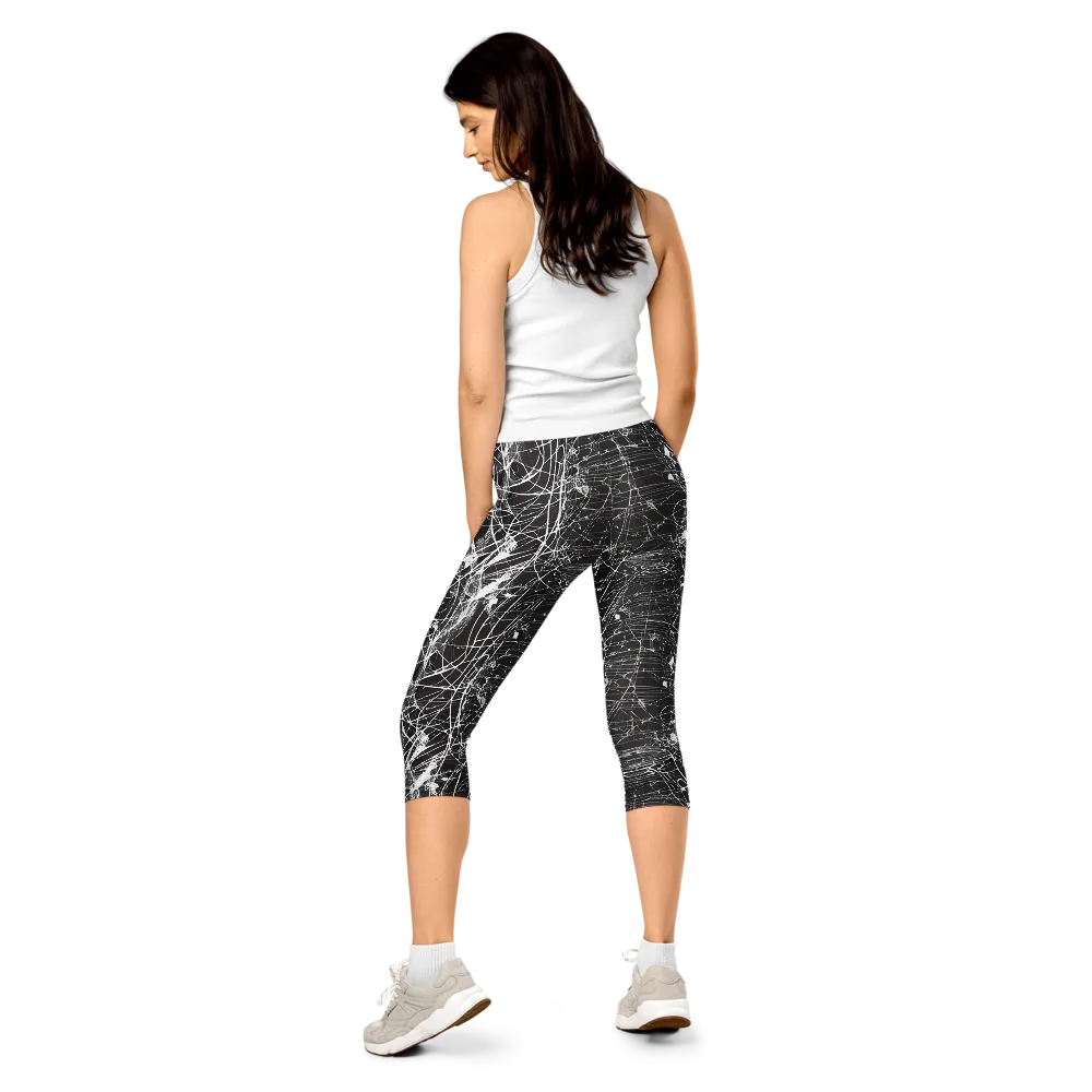 Cyber Lattice on Capri Leggings — Back