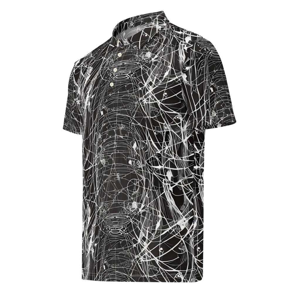 Cyber Lattice on Men's Slim Fit Polo Shirt — Left Front