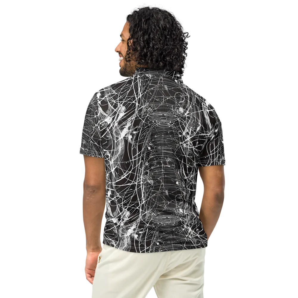 Cyber Lattice on Men's Slim Fit Polo Shirt — Back