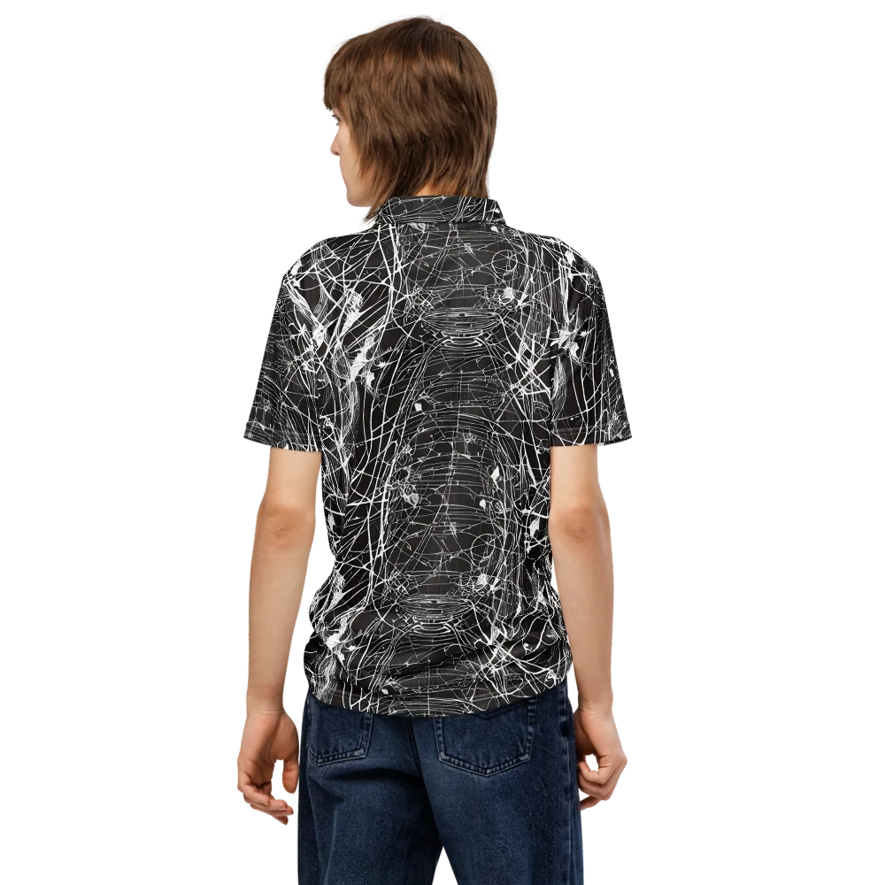Cyber Lattice on Men's Slim Fit Polo Shirt — Back