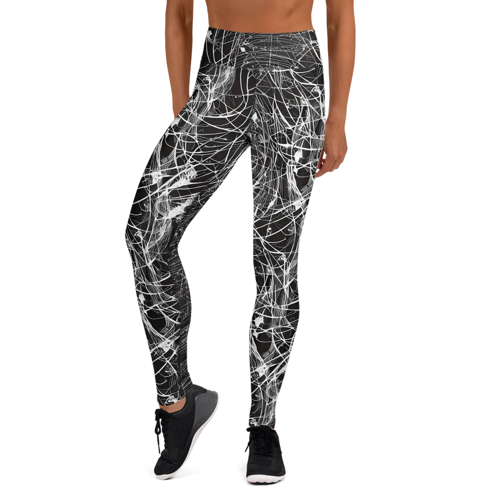 Cyber Lattice on Yoga Leggings — Front