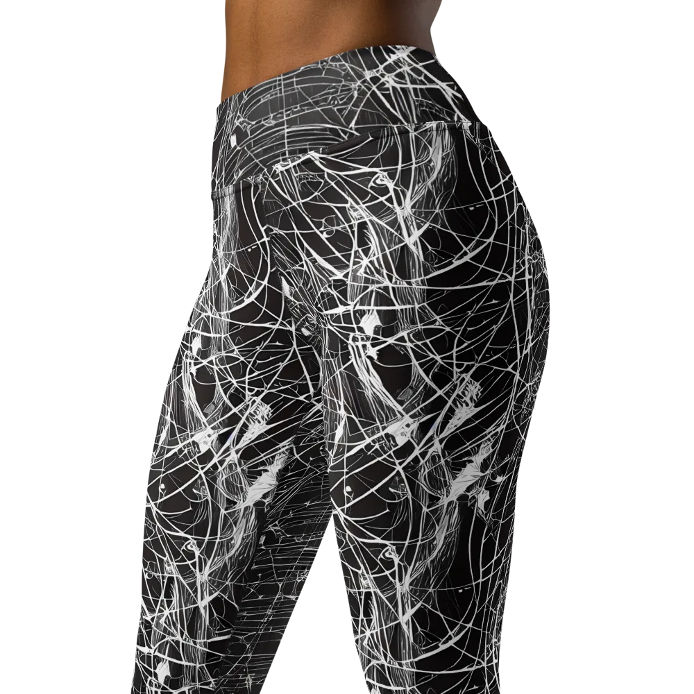Cyber Lattice on Yoga Leggings — Left Front