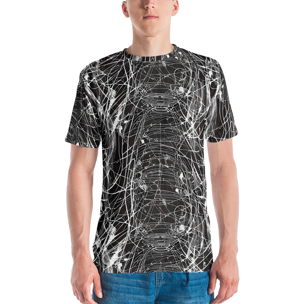 Cyber Lattice on Men's Crew Neck T-Shirt — Front