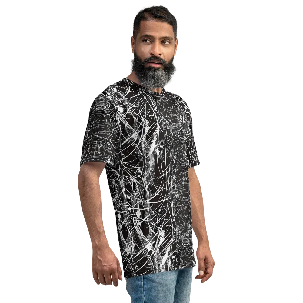 Cyber Lattice on Men's Crew Neck T-Shirt — Right