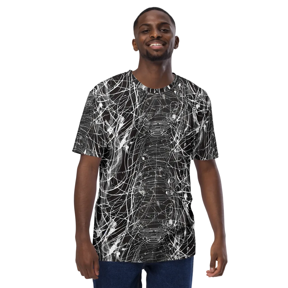 Cyber Lattice on Men's Crew Neck T-Shirt — Front
