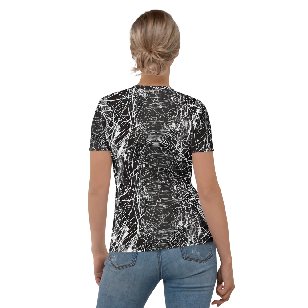 Cyber Lattice on Women's Crew Neck T-Shirt — Back