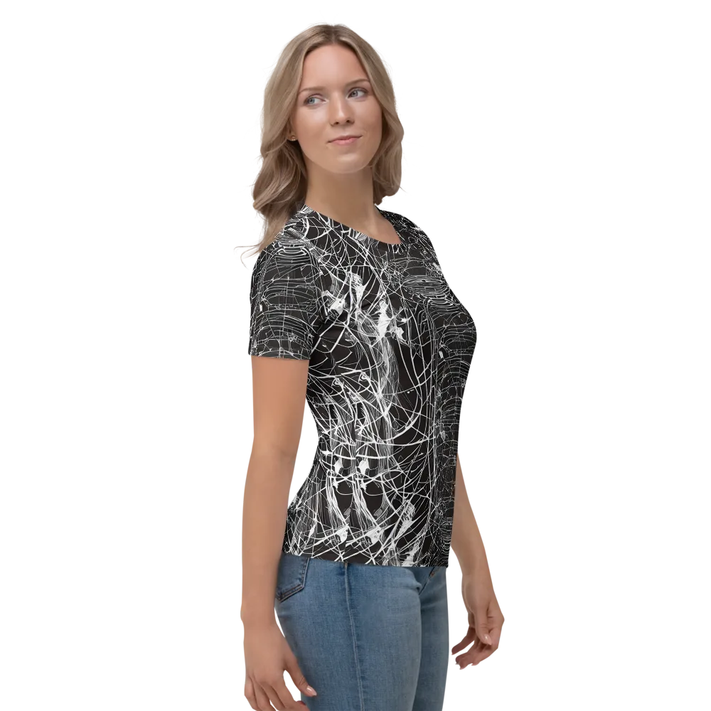 Cyber Lattice on Women's Crew Neck T-Shirt — Right