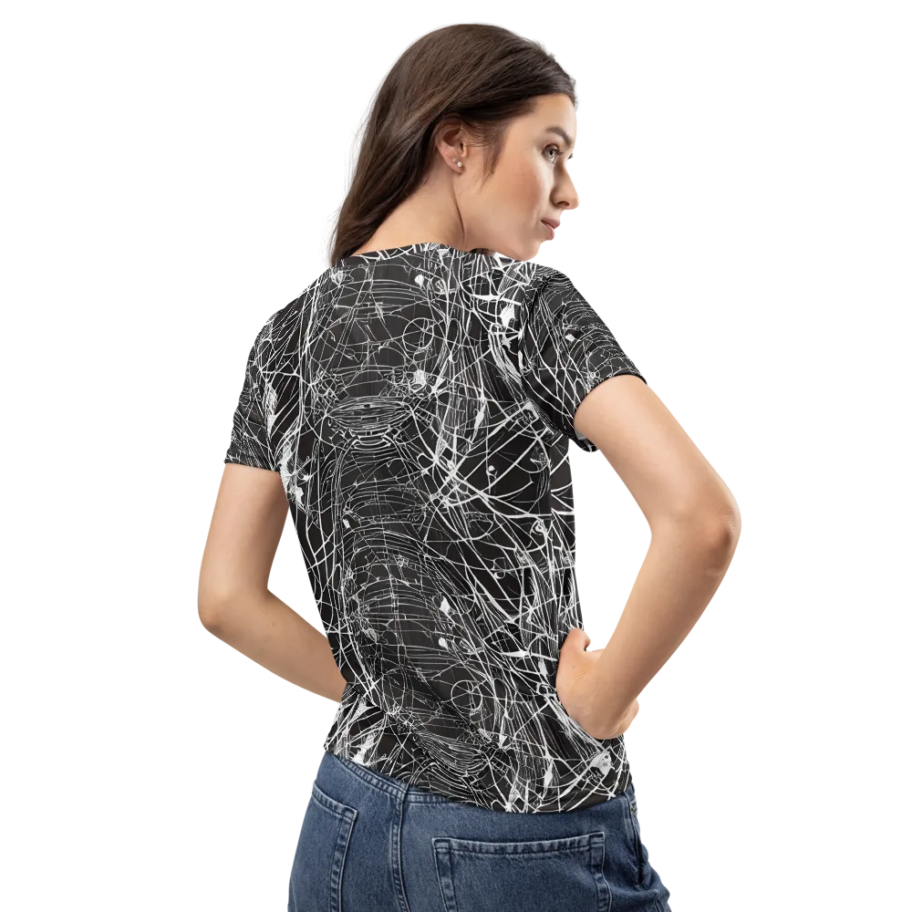 Cyber Lattice on Women's Crew Neck T-Shirt — Back