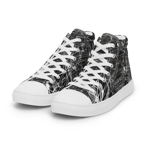 Cyber Lattice on a Women's High Top Canvas Shoes