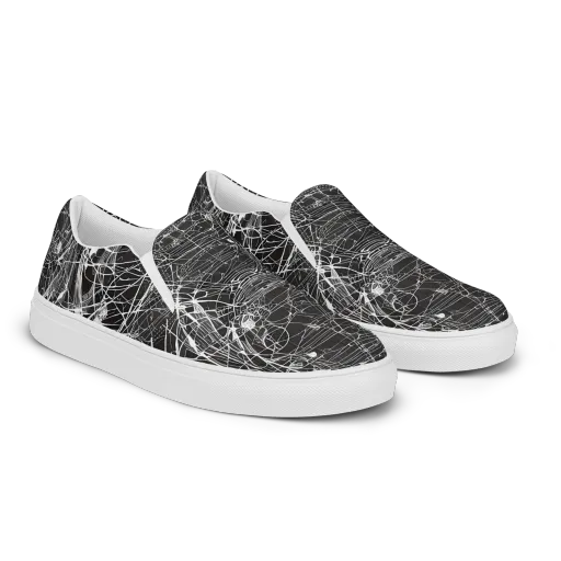 Cyber Lattice on a Men's Slip-On Canvas Shoes