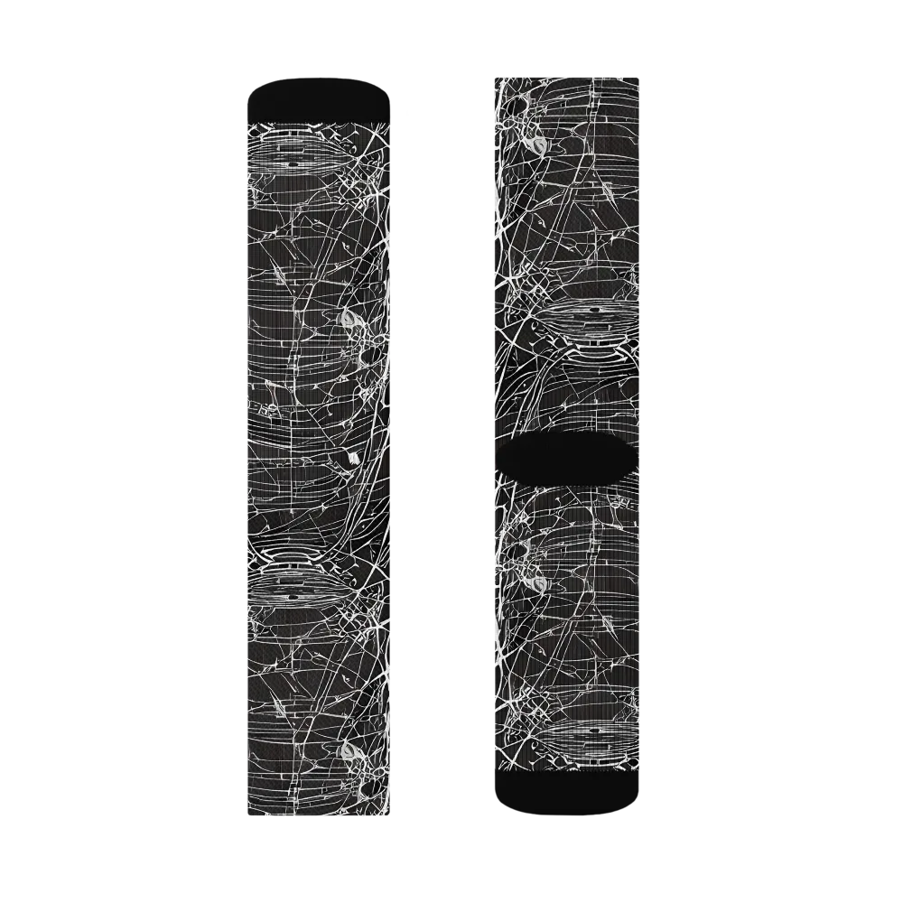 Cyber Lattice on Socks — Left Sock