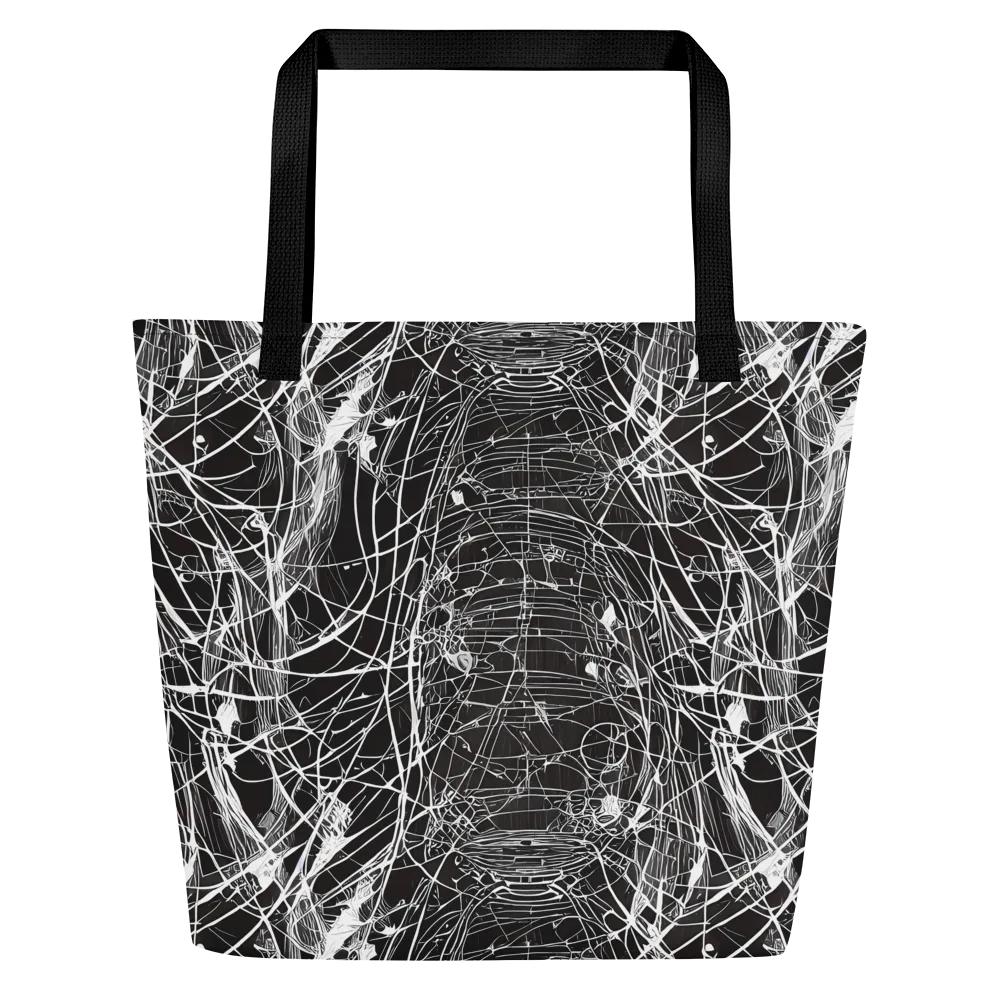 Cyber Lattice on Large Tote Bag W/ Pocket — Front