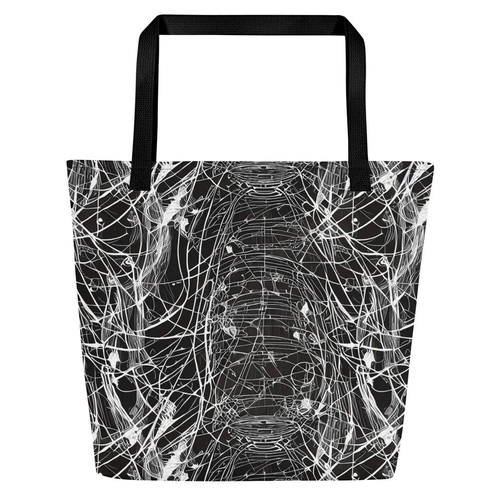 Cyber Lattice on Large Tote Bag W/ Pocket — Front