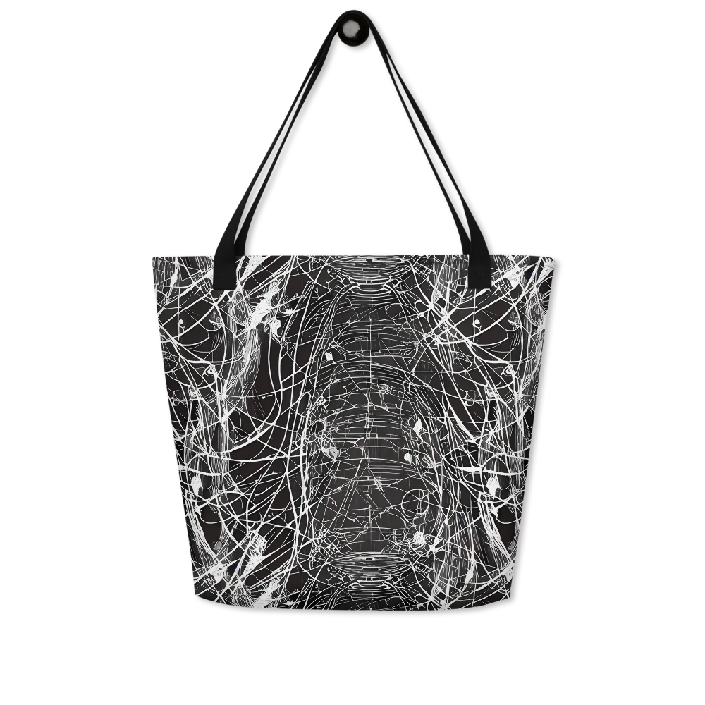Cyber Lattice on Large Tote Bag W/ Pocket — Front