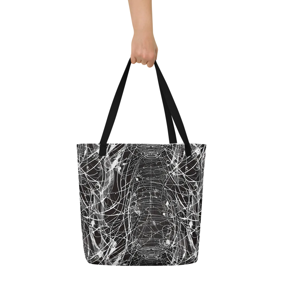 Cyber Lattice on Large Tote Bag W/ Pocket — Front