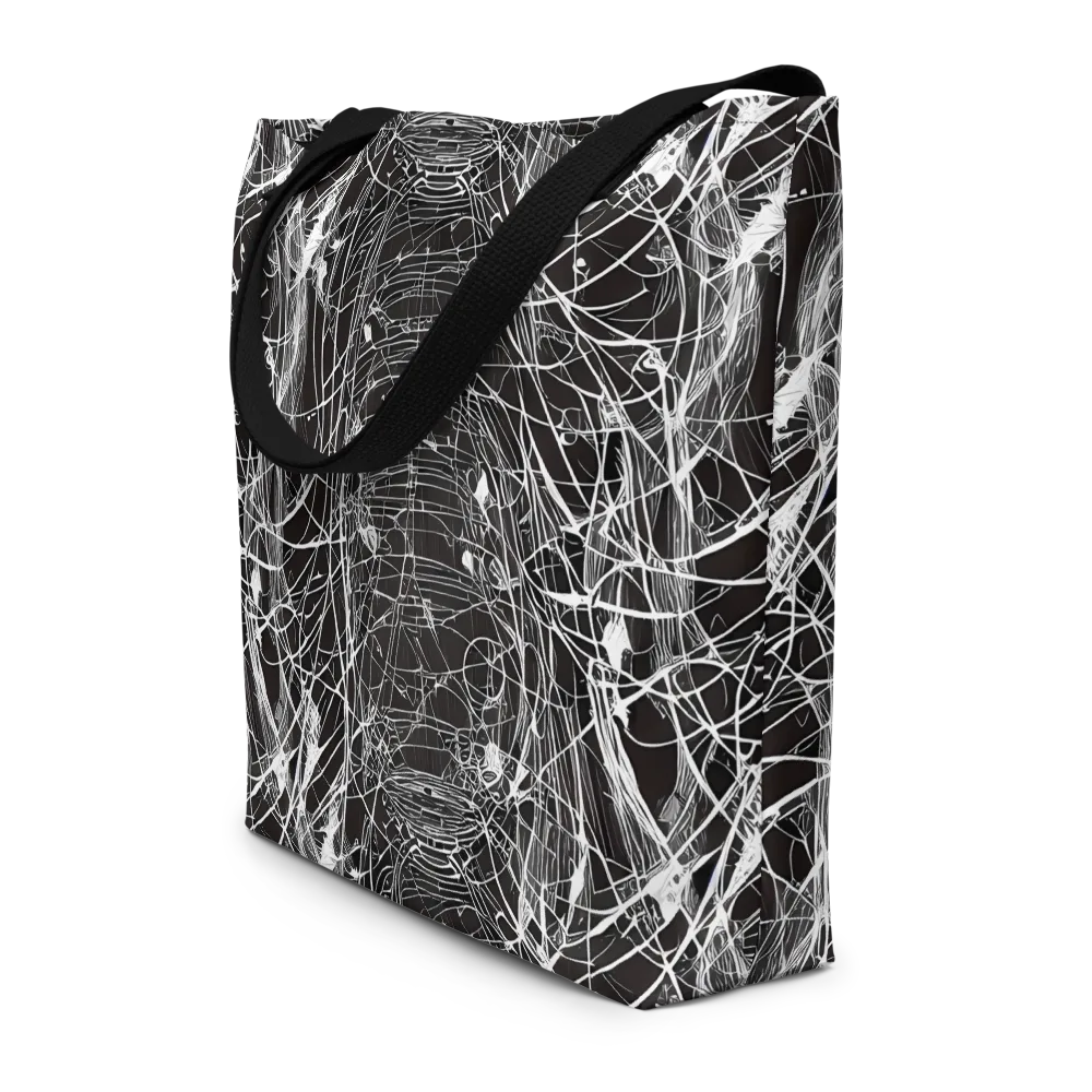 Cyber Lattice on Large Tote Bag W/ Pocket — Front