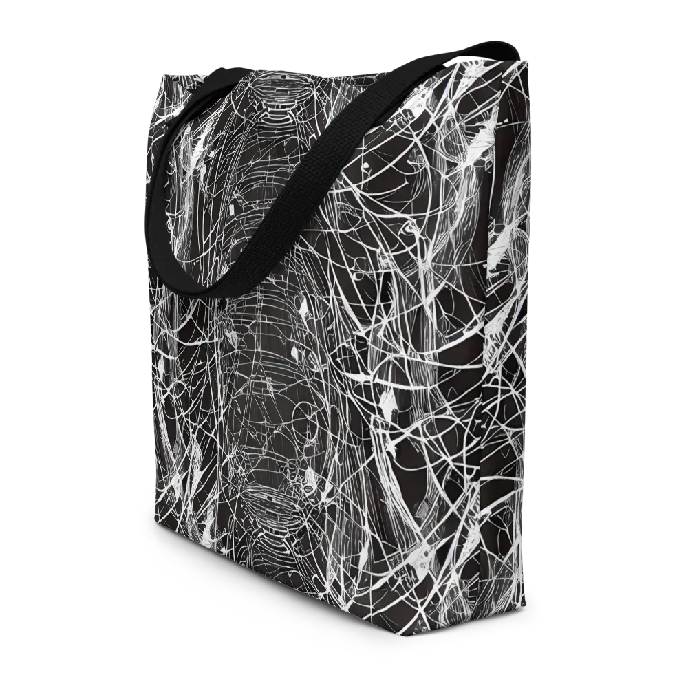 Cyber Lattice on Large Tote Bag W/ Pocket — Front