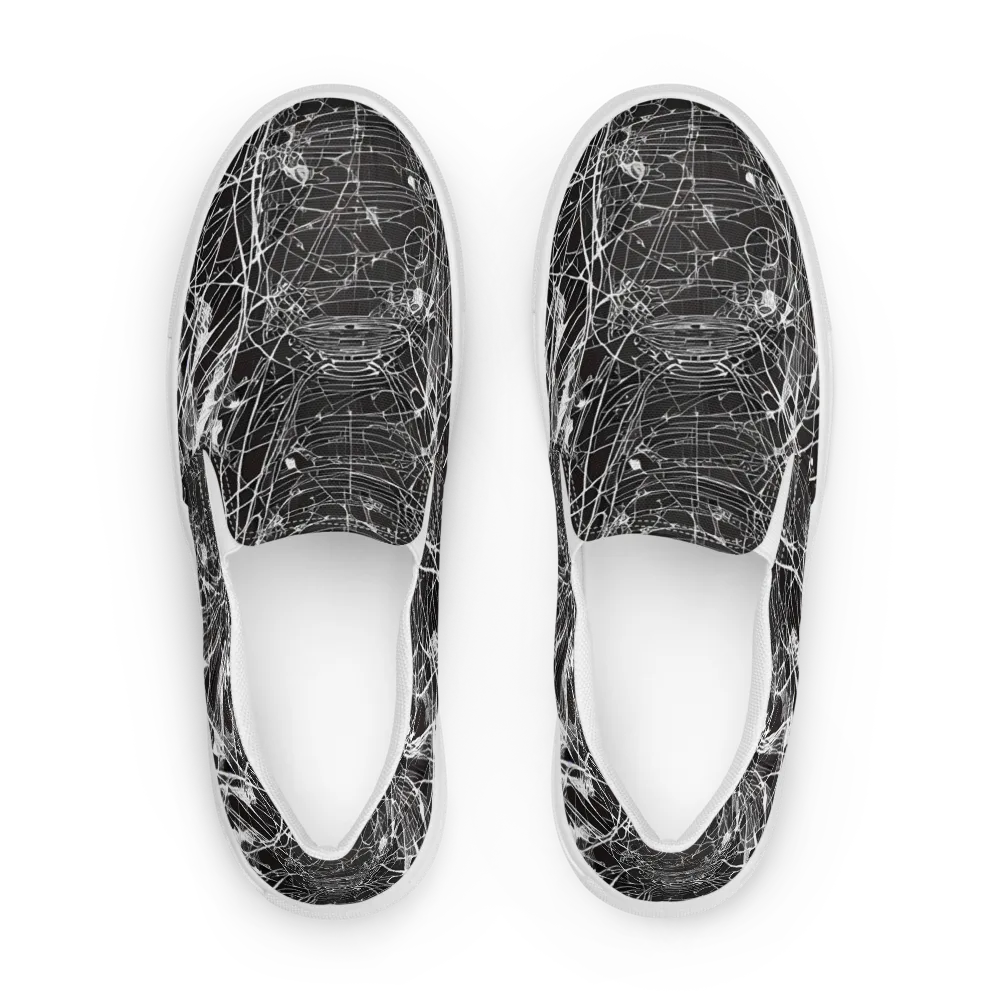 Cyber Lattice on Women's Slip-On Canvas Shoes — Front