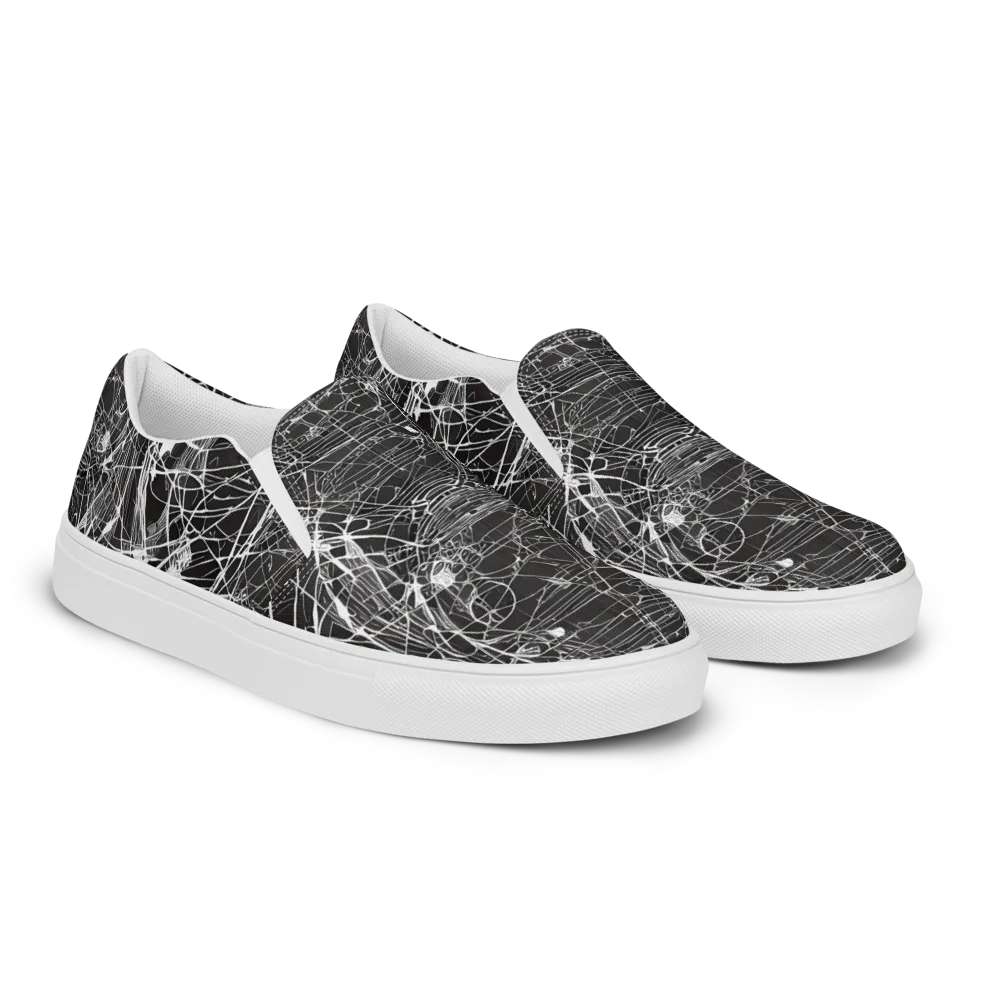 Cyber Lattice on Women's Slip-On Canvas Shoes — Right Front