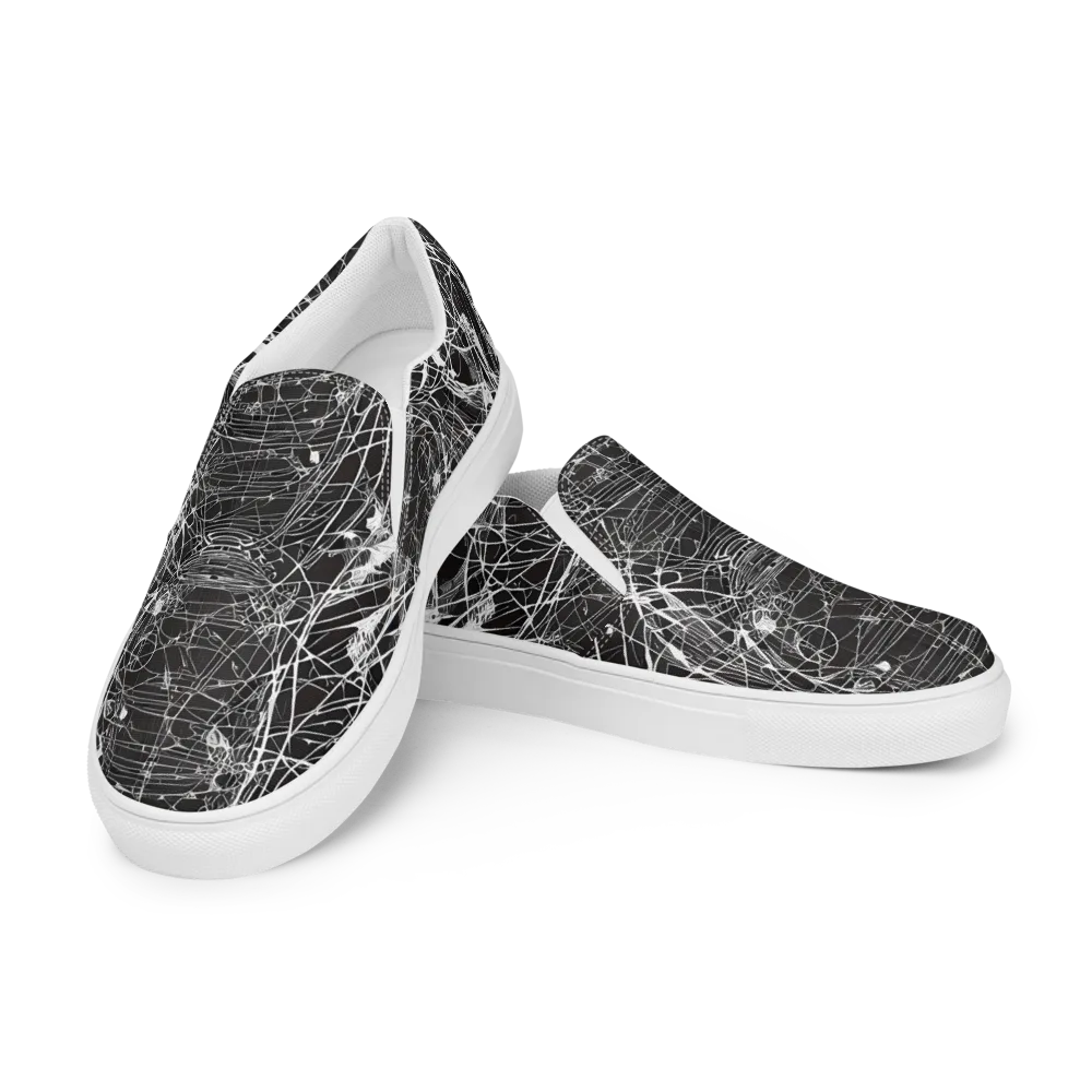 Cyber Lattice on Women's Slip-On Canvas Shoes — Left Front