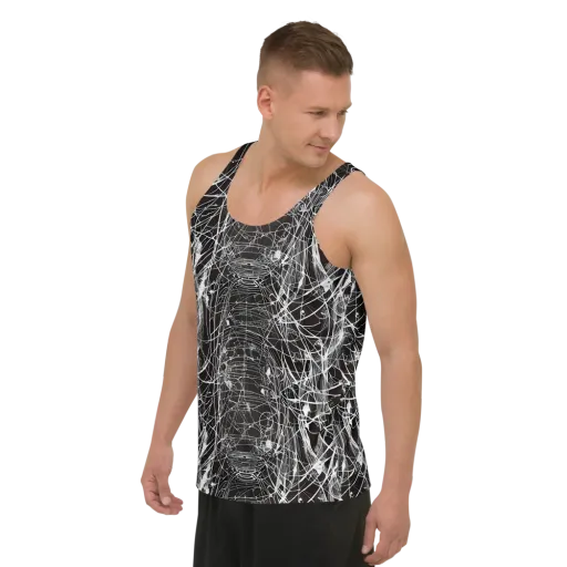 Cyber Lattice on a Men's Tank Top