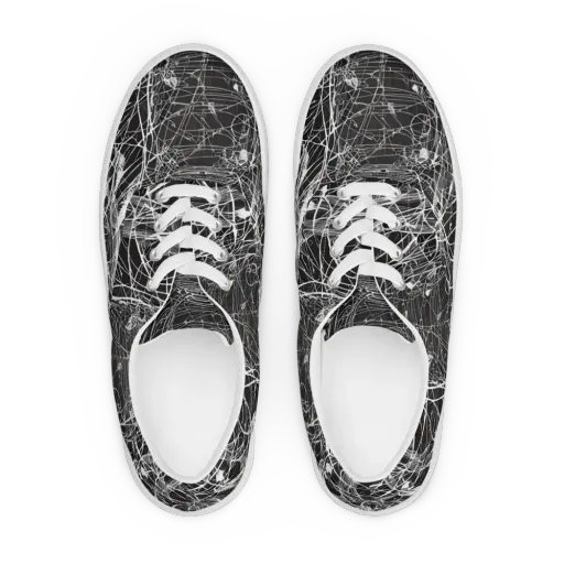 Cyber Lattice on a Men's Lace-Up Canvas Shoes