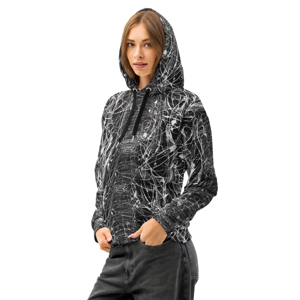 Cyber Lattice on Cotton Hoodie — Left Front