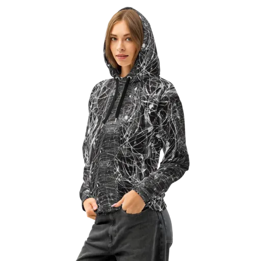 Cyber Lattice on a Cotton Hoodie
