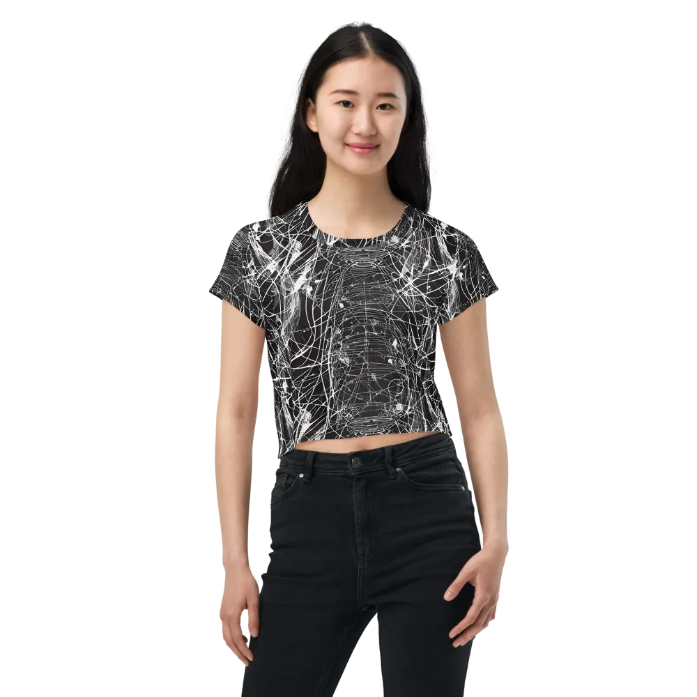 Cyber Lattice on Crop Tee — Front