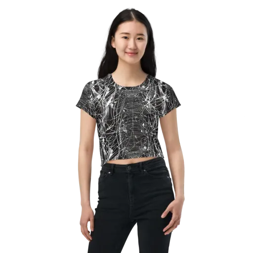 Cyber Lattice on a Crop Tee