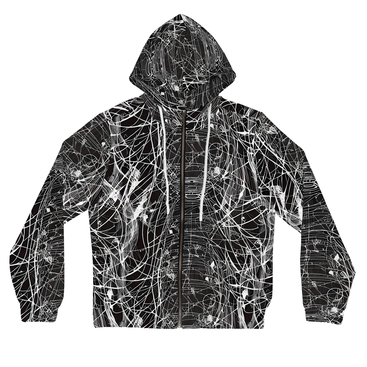 Cyber Lattice on Women's Full-Zip Hoodie — Front
