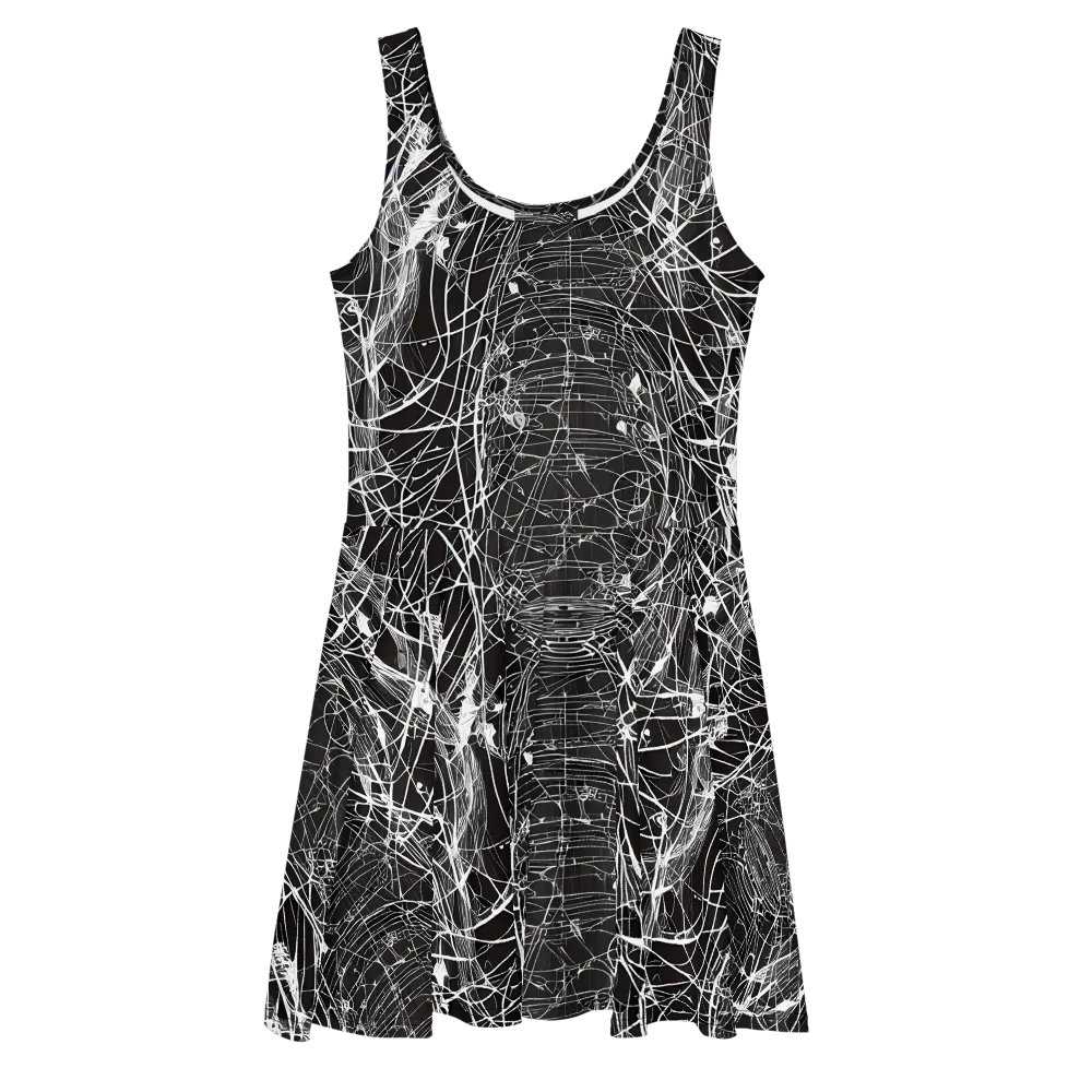 Cyber Lattice on Skater Dress — Front