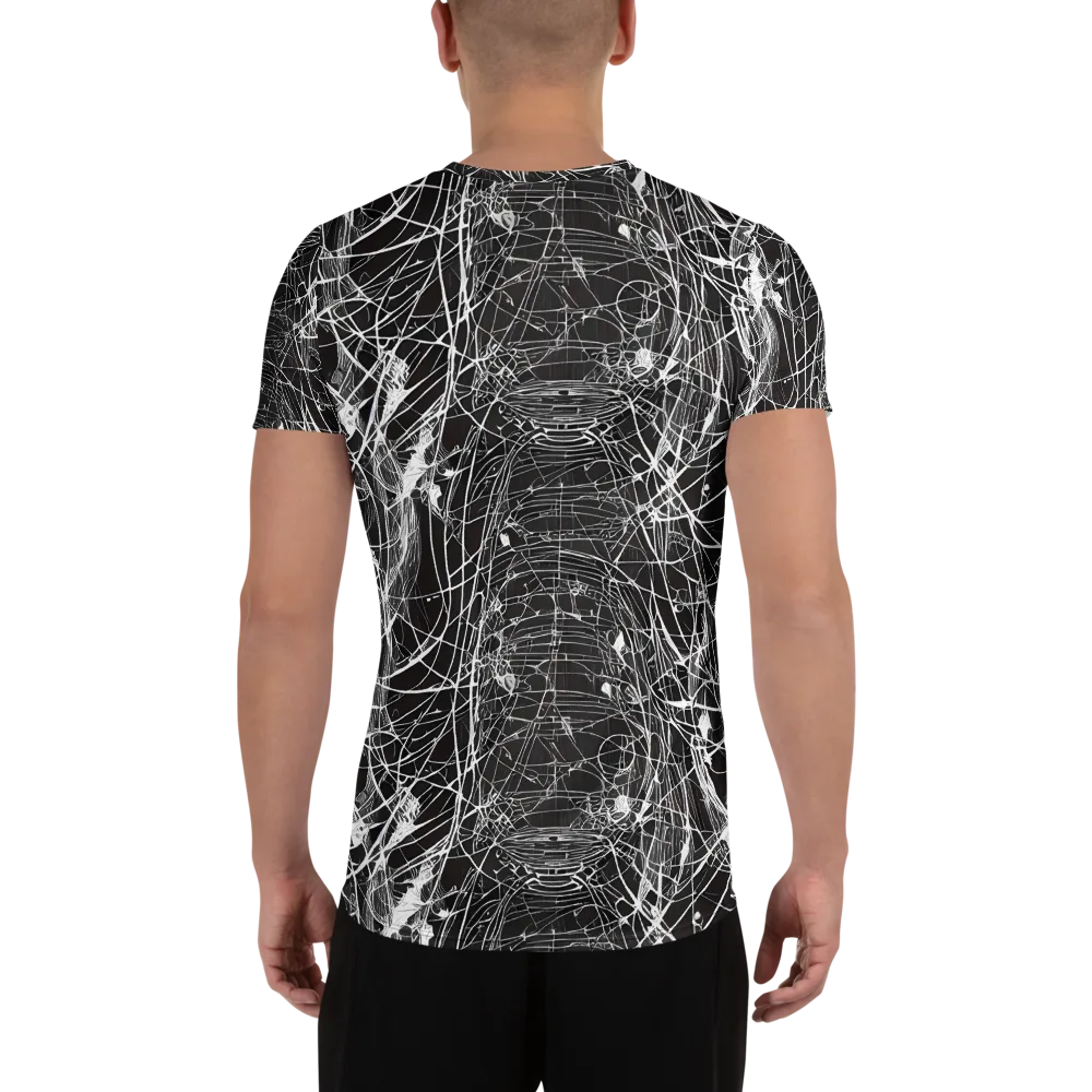 Cyber Lattice on Men's Athletic T-Shirt — Back