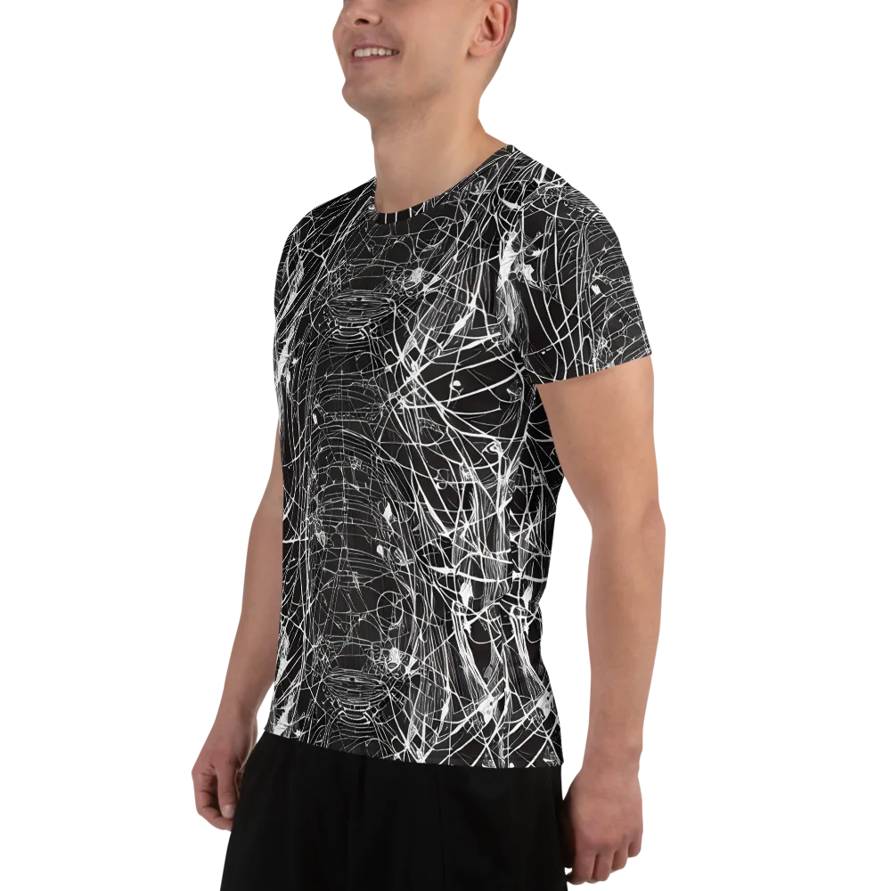Cyber Lattice on Men's Athletic T-Shirt — Left