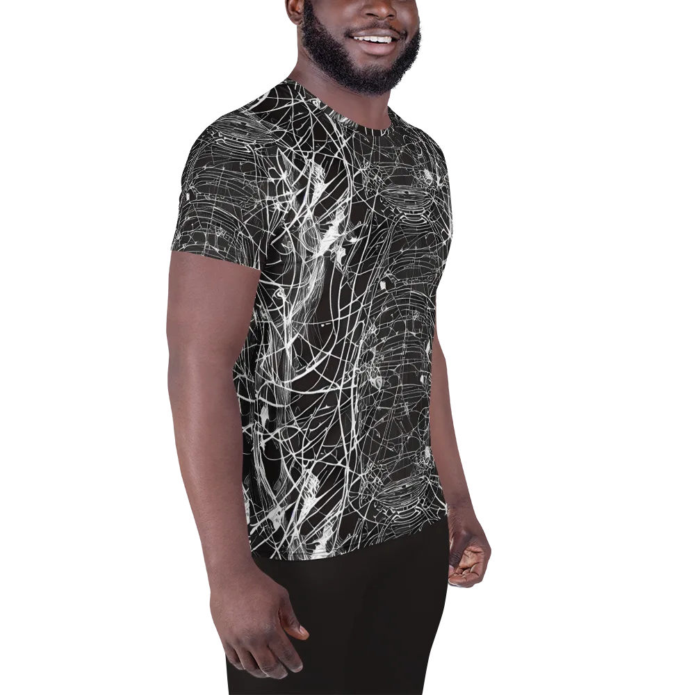 Cyber Lattice on Men's Athletic T-Shirt — Right