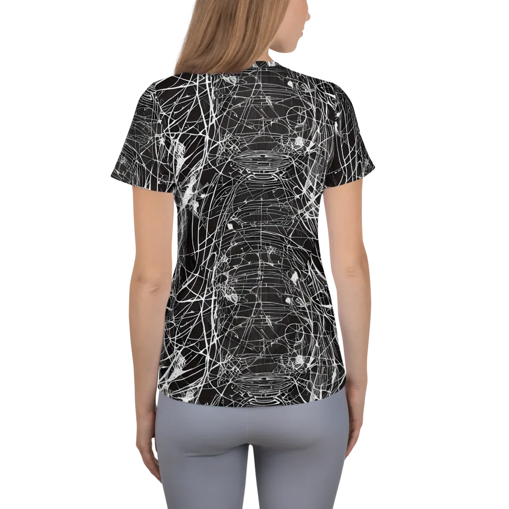 Cyber Lattice on Women's Athletic T-Shirt — Back