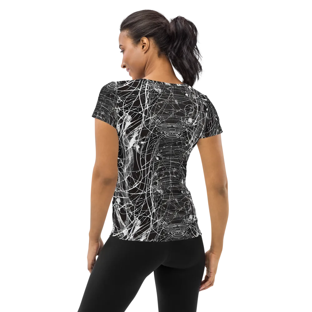 Cyber Lattice on Women's Athletic T-Shirt — Back