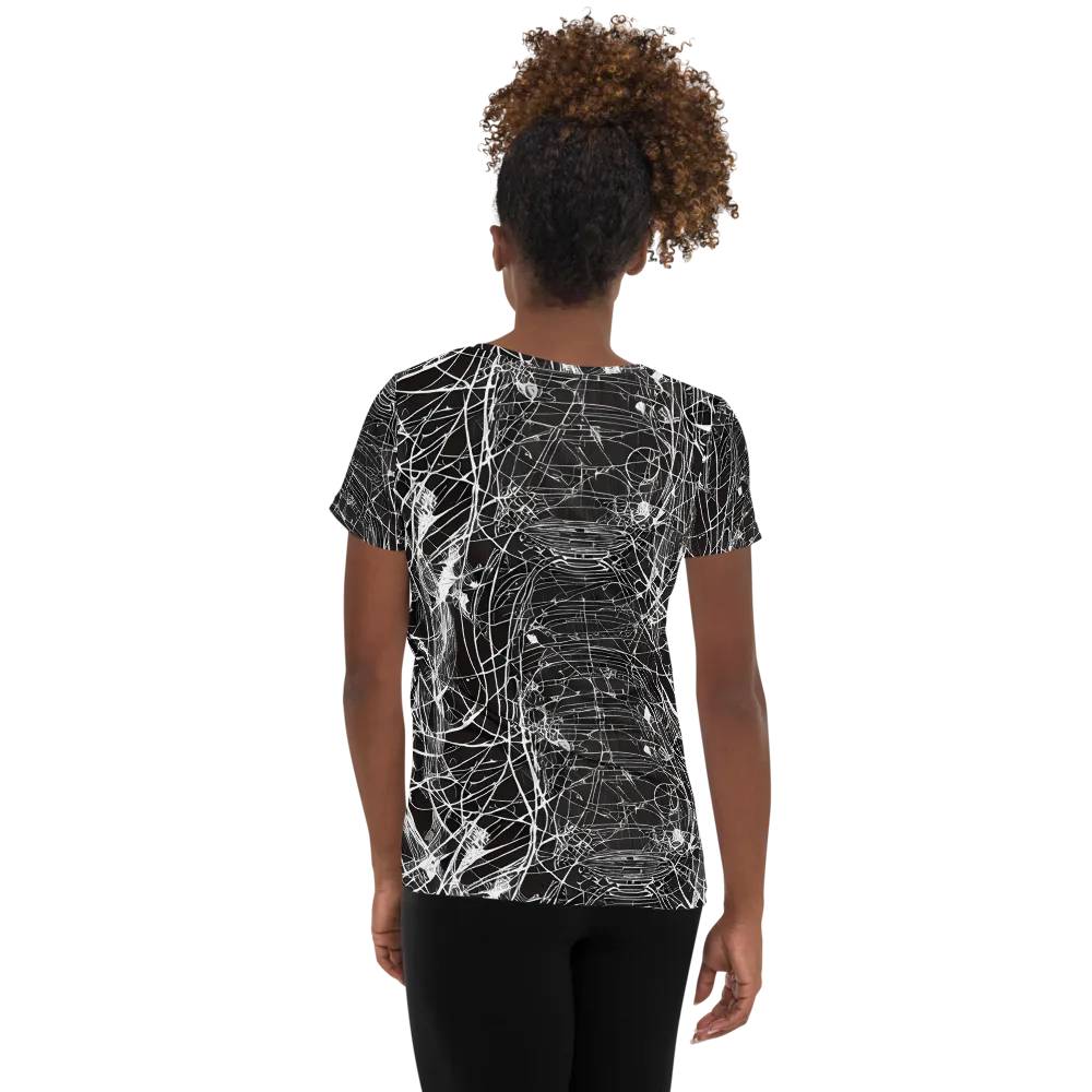 Cyber Lattice on Women's Athletic T-Shirt — Back