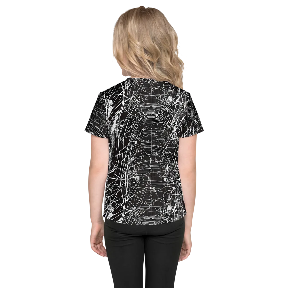 Cyber Lattice on Kids Crew Neck T-Shirt — Back