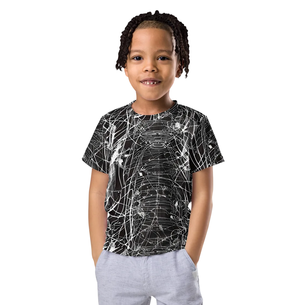Cyber Lattice on Kids Crew Neck T-Shirt — Front