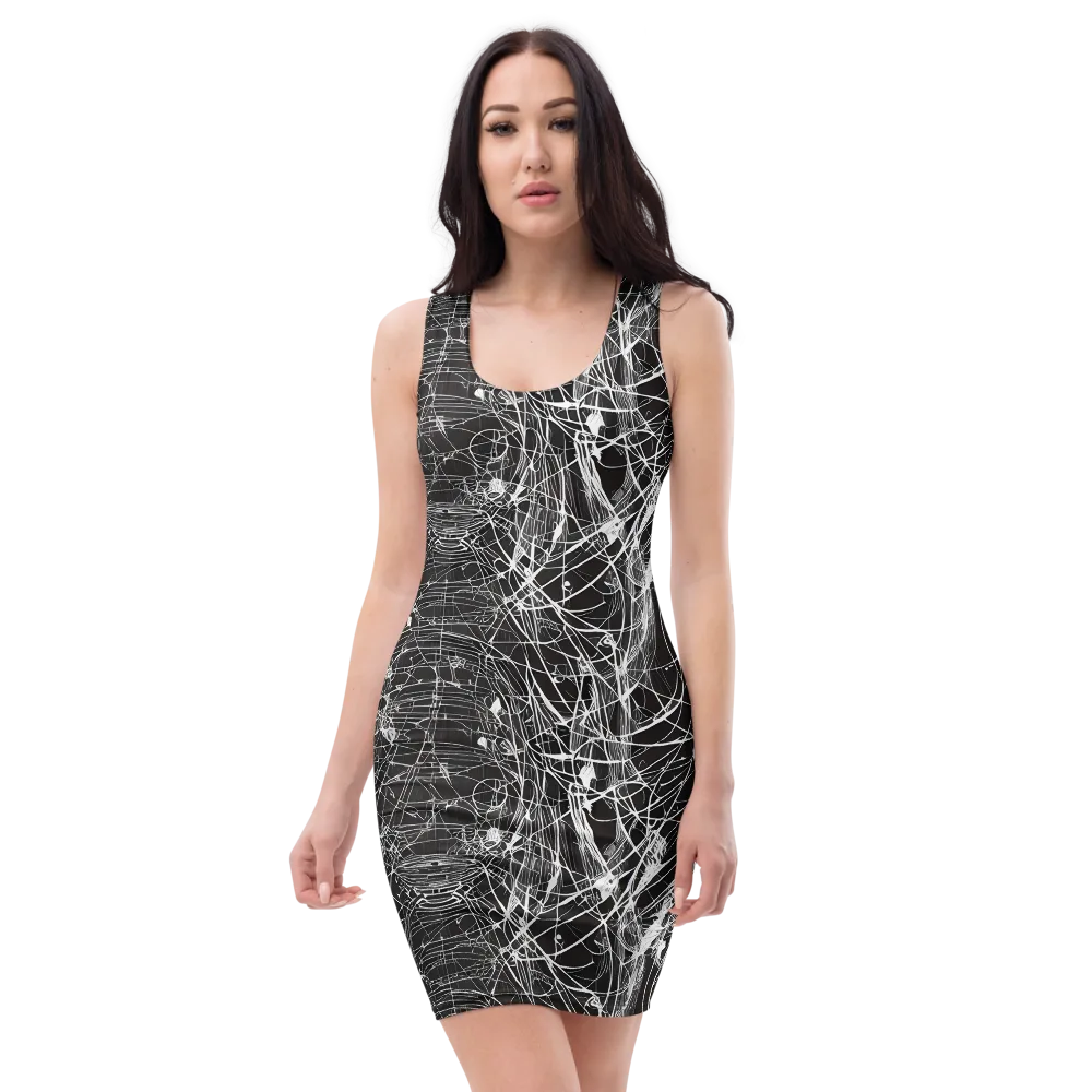 Cyber Lattice on Bodycon Dress — Front