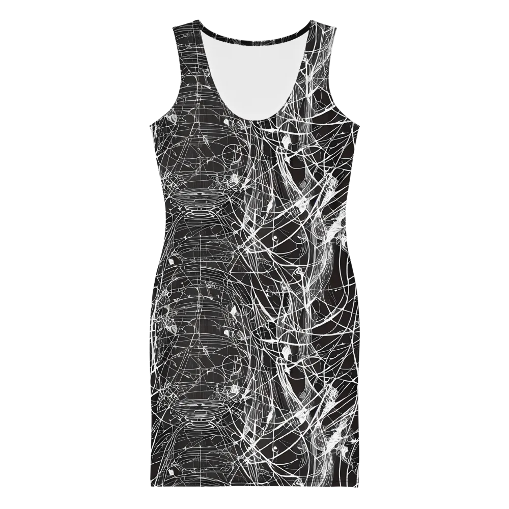 Cyber Lattice on Bodycon Dress — Front