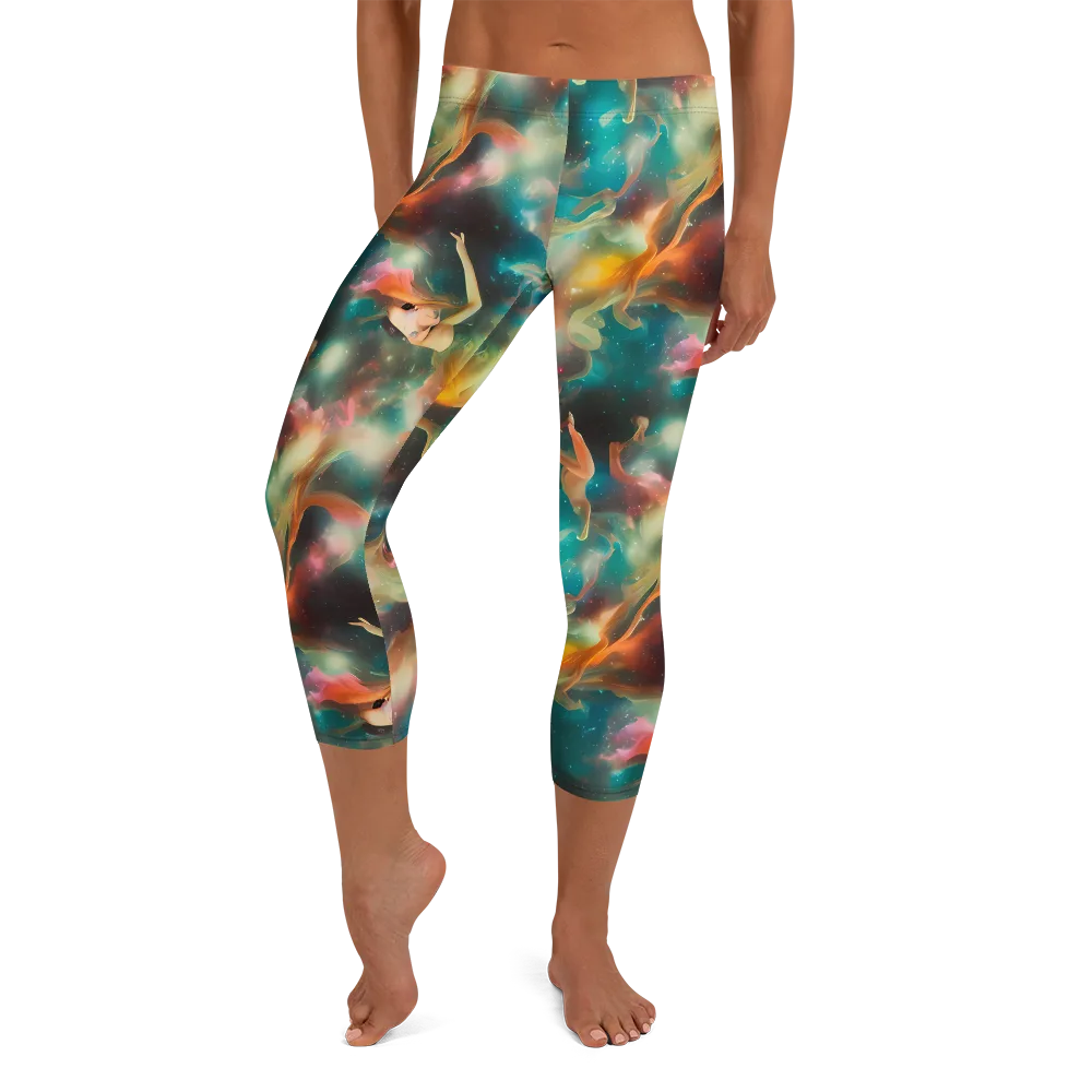 Elegant Whirl on Capri Leggings — Front