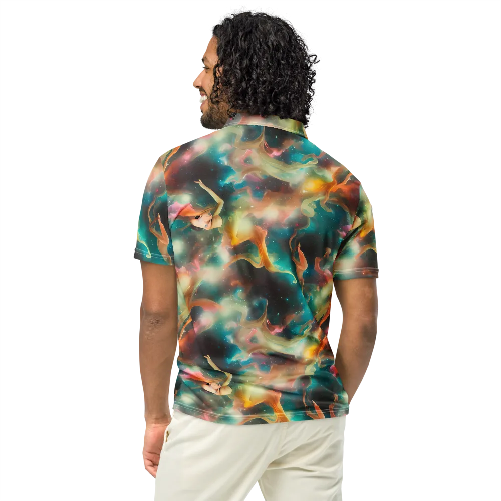 Elegant Whirl on Men's Slim Fit Polo Shirt — Back