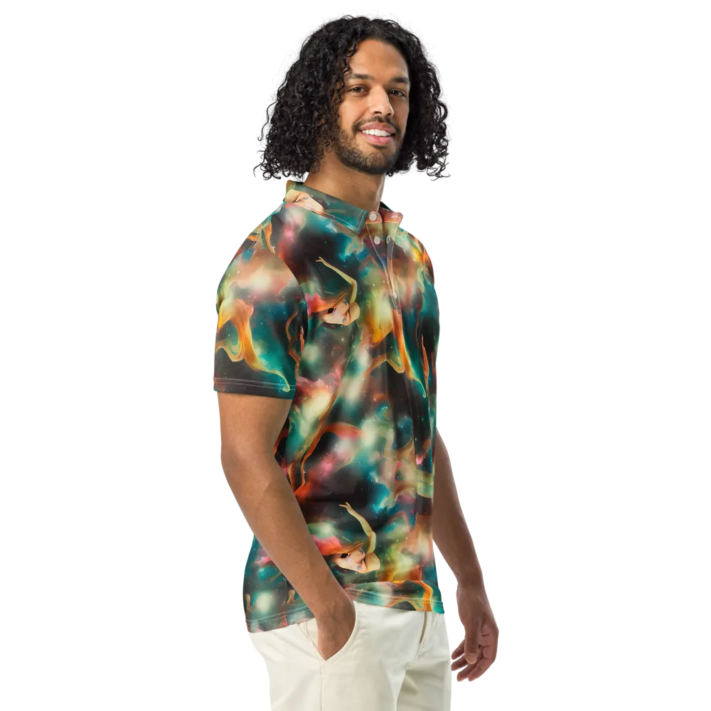 Elegant Whirl on Men's Slim Fit Polo Shirt — Right Front